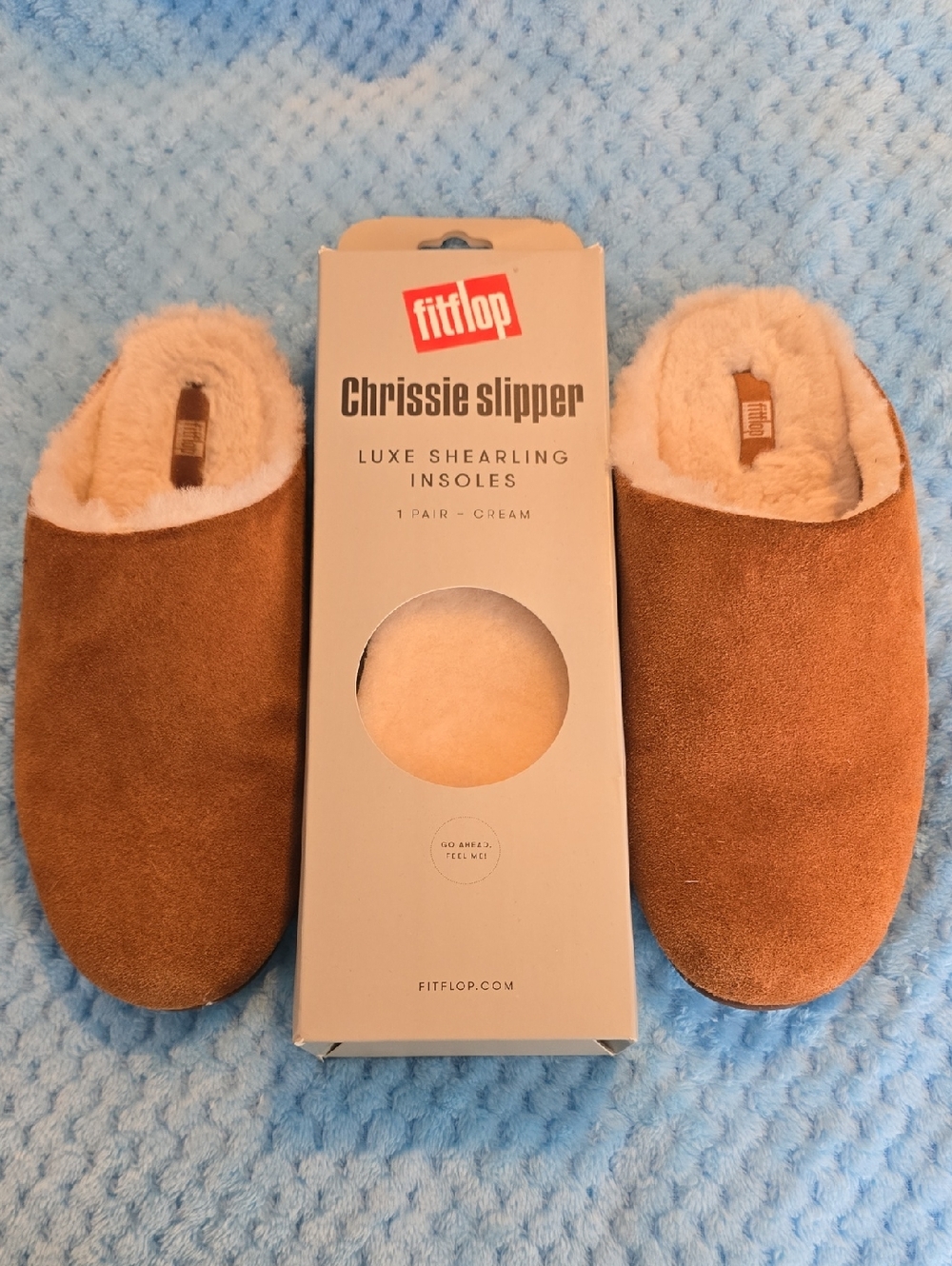 FitFlop Chrissie Shearling Slippers With Extra Insoles Size 7